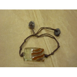 Pulsera de cristal artesanal, rectangular.