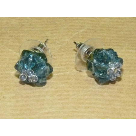 Pendientes piedritas rojos y azules