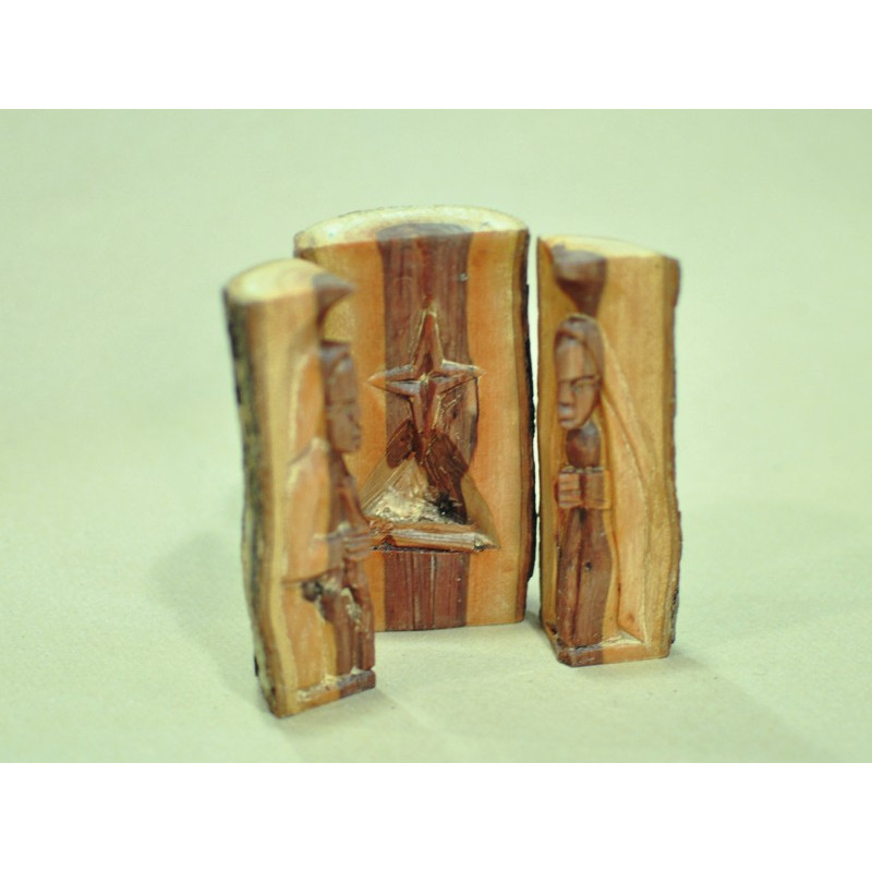 Natividad madera 3 piezas 12 cm