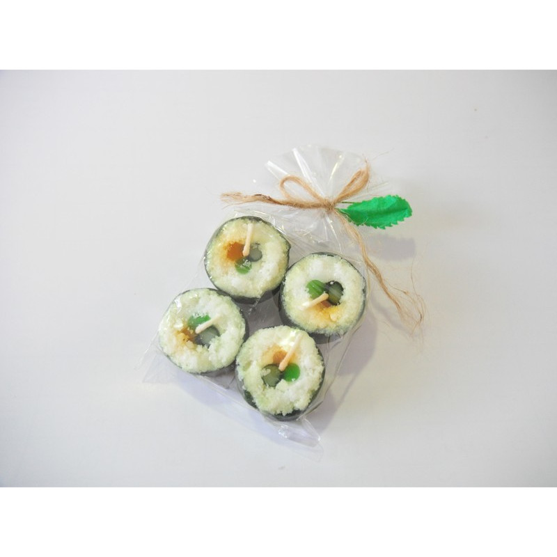 Velas verdes imitación sushi