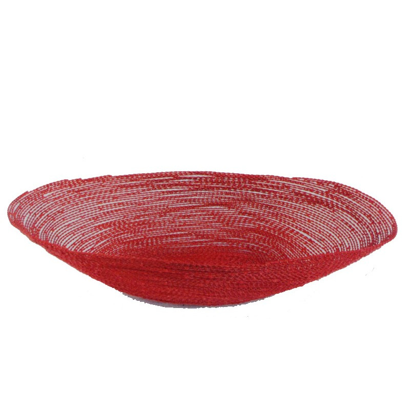 Cesta metal oval, roja 35 cm
