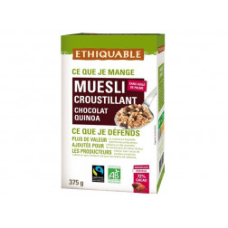 Muesli Crujiente Chocolate, Quinoa, Arroz BIO 375g