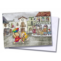 Tarjeta/postal "Bailando bajo la lluvia"