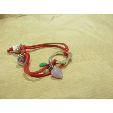Pulsera cinta algodón en rojo
