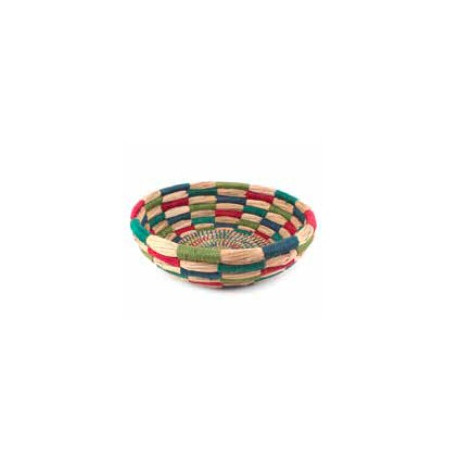 Cesta mimbre hilos multicolor 34*10cm
