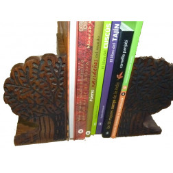 Sujeta libros grabado de madera Sheesham