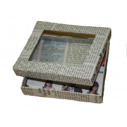 Caja reciclada de papel de periódico 12*10*2.5cm