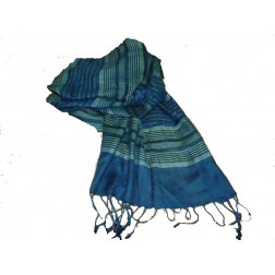 Pañuelo viscosa, rayas azules y verdes