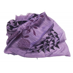 Pañuelo morado flores, 60*180cm