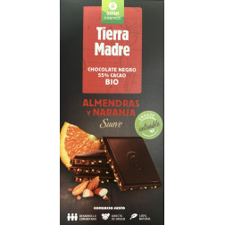 Chocolate negro 55% almendra-naranja BIO