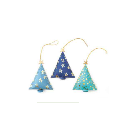 Colgantes navideños de triángulos de colores