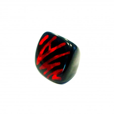 Anillo de Tagua dibujo rojo