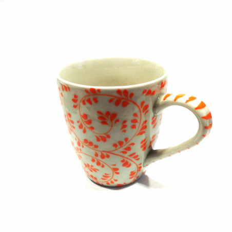 Taza ceramica decorado naranja