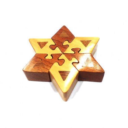 Puzzle estrella, madera de sheesham/palisandro