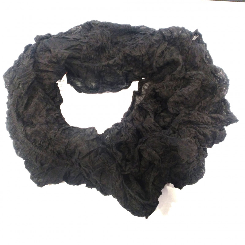 Cuello de lino y seda negro, 130x60 cm