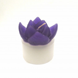 Vela "Lotus" Parafina, blanco/púrpura
