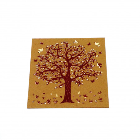 Tarjeta de felicitación "Árbol de la vida", juego de 5 tarjetas dobles con sobre, Papel, Varios colores