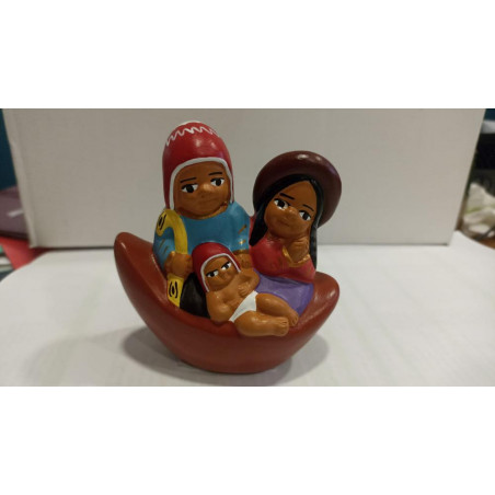 Belén Navidad Familia Santa en bote 