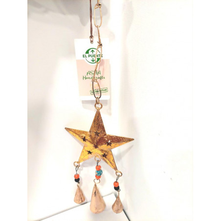 “Estrella con 3 campanas” hierro reciclado