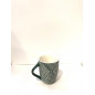 Taza de rayas verde con blanco