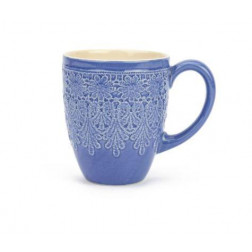 Taza morado con flores