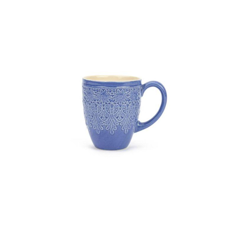 Taza morado con flores