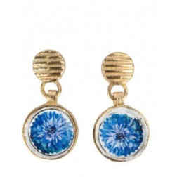 Pendientes  Flor Azul 