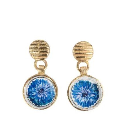 Pendientes  Flor Azul 