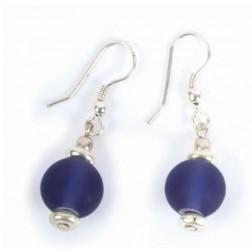 Pendientes con cuentas de cristal azul