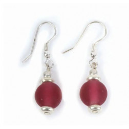 Pendientes con cuentas de cristal rojo