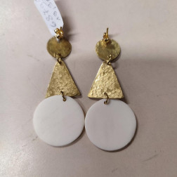 Pendientes circulares blanco con dorado