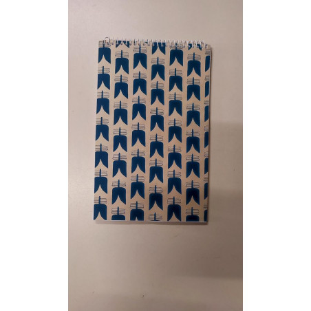 Cuaderno de flores beige y azul