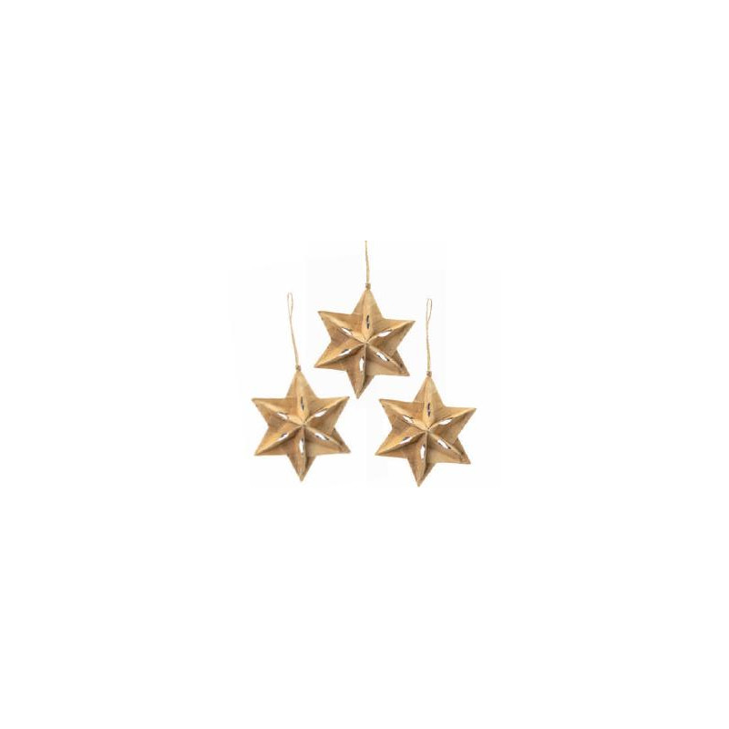 Adorno estrellas de navidad doradas