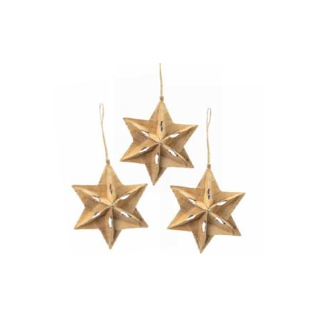 Adorno estrellas de navidad doradas