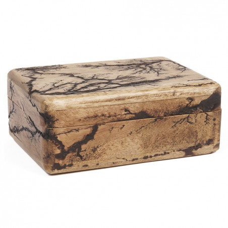 Caja de madera de mango pirografiada