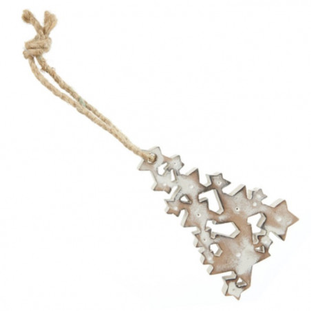 Decoración colgante MDF árbol blanco