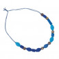 Collar de cuentas de algodón azul Collar de cuentas de algodón azul