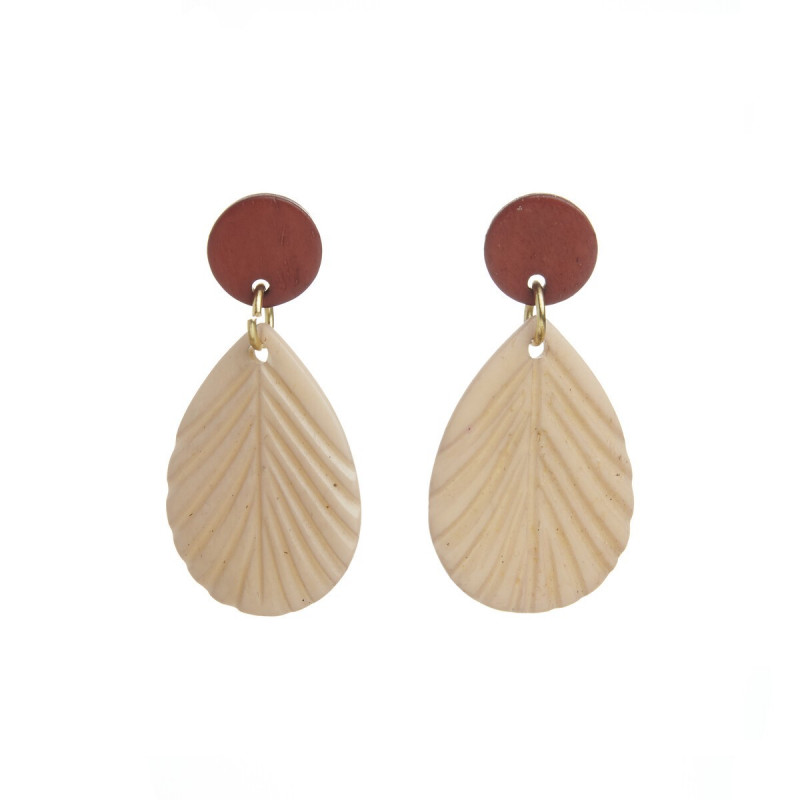 Pendientes con forma de hoja rosa Pendientes con forma de hoja rosa