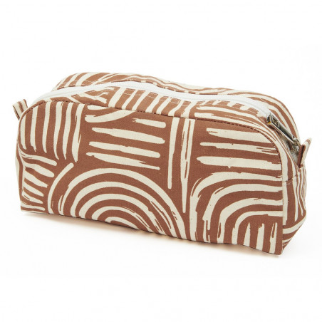 BOLSA DE YUTE ESTAMPADA MARRÓN
