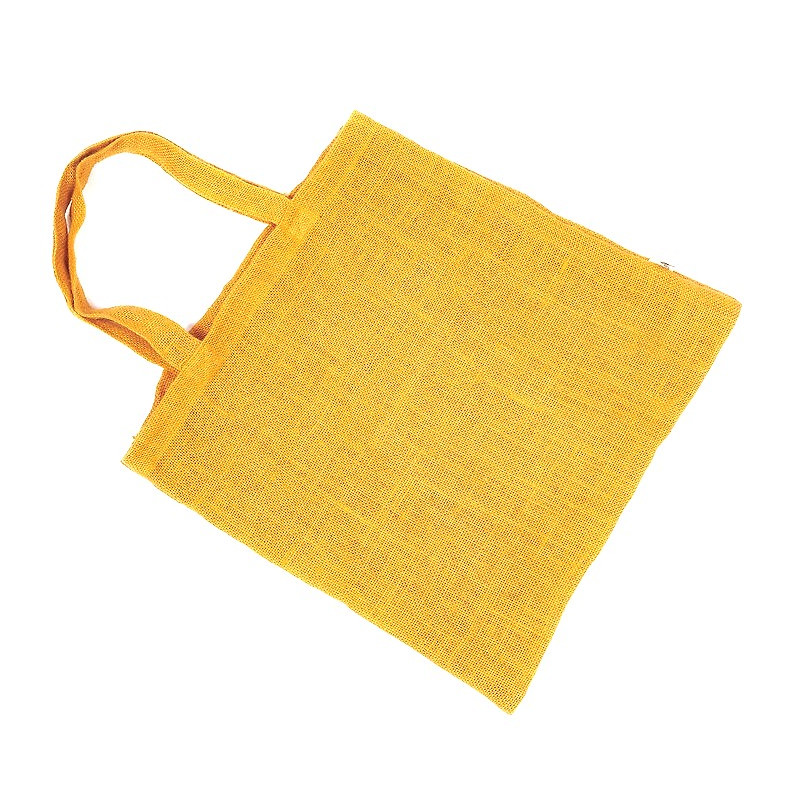 Bolsa de compra de yute amarilla Bolsa de compra de yute amarilla