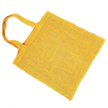 Bolsa de compra de yute amarilla