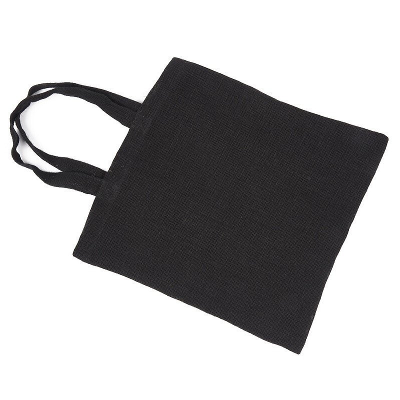Bolsa de compra yute negra Bolsa de compra yute negra