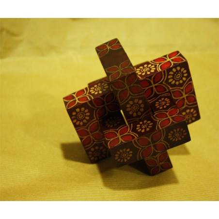 Puzzle teka cuadrado diseño flores Kawung